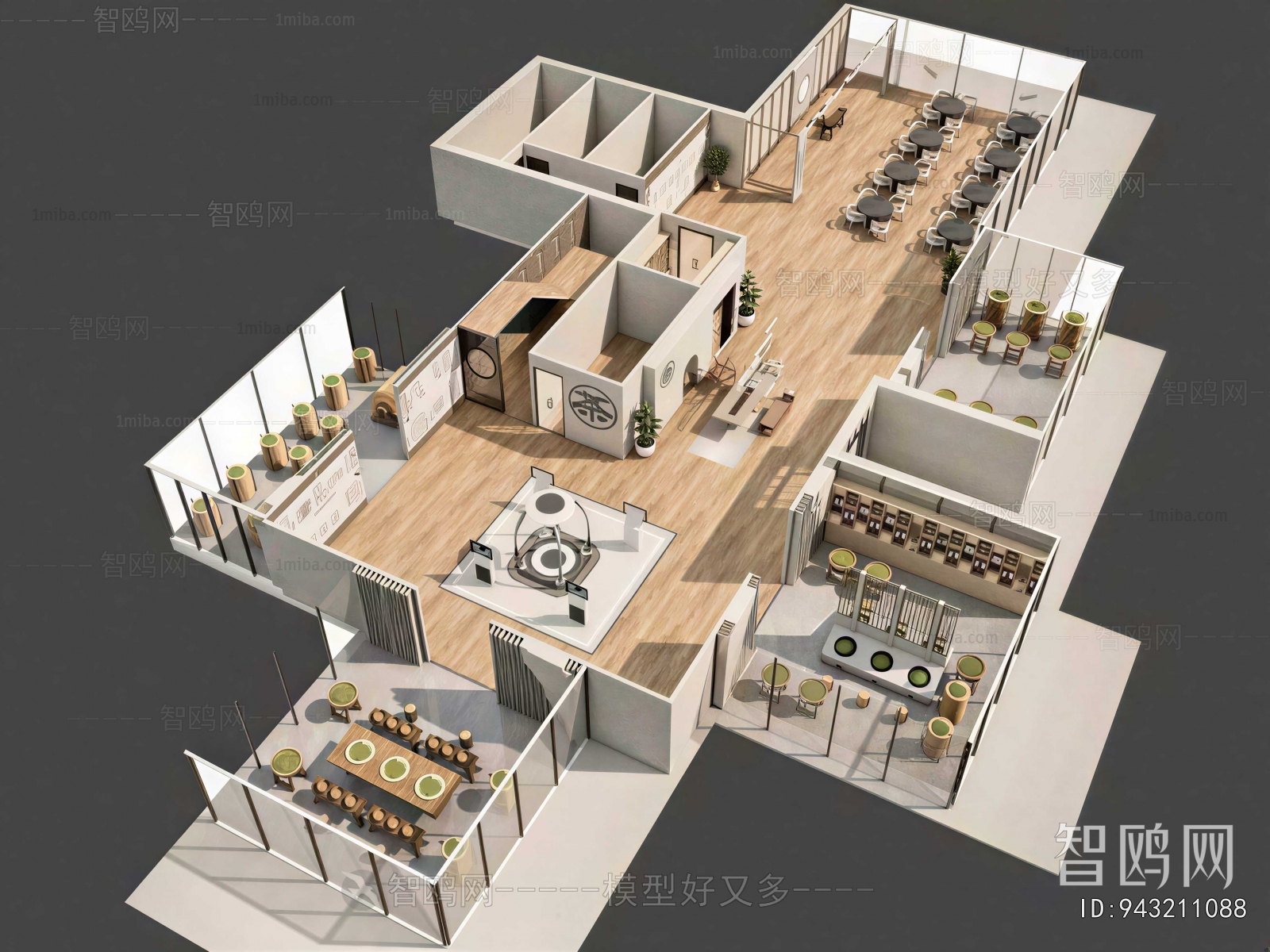 Modern Bird 's-eye View Of Office