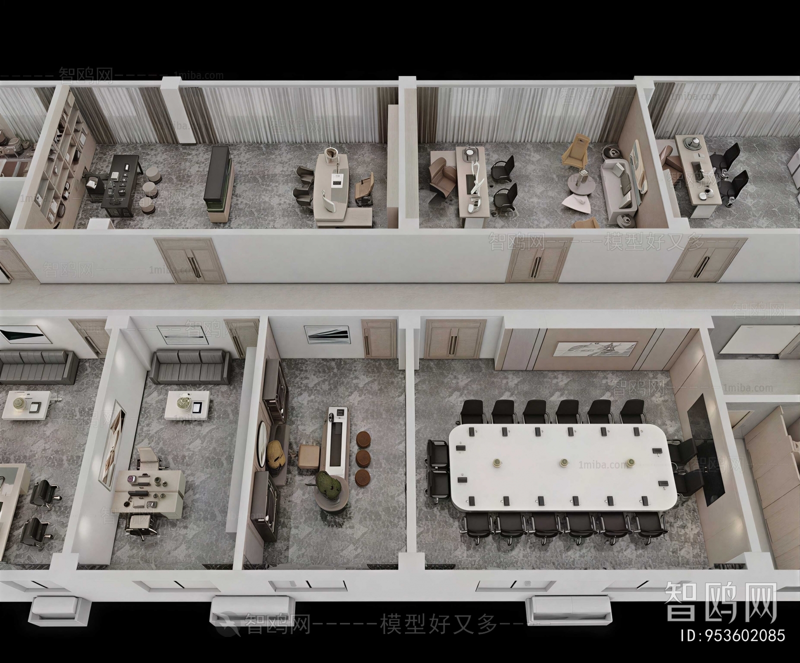 Modern Bird 's-eye View Of Office