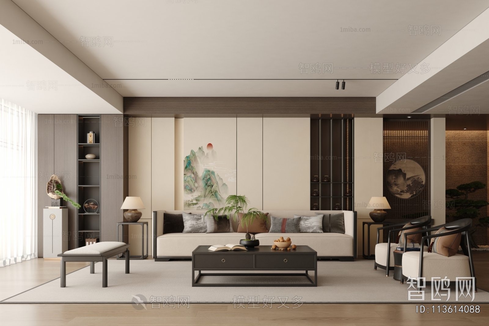 New Chinese Style A Living Room