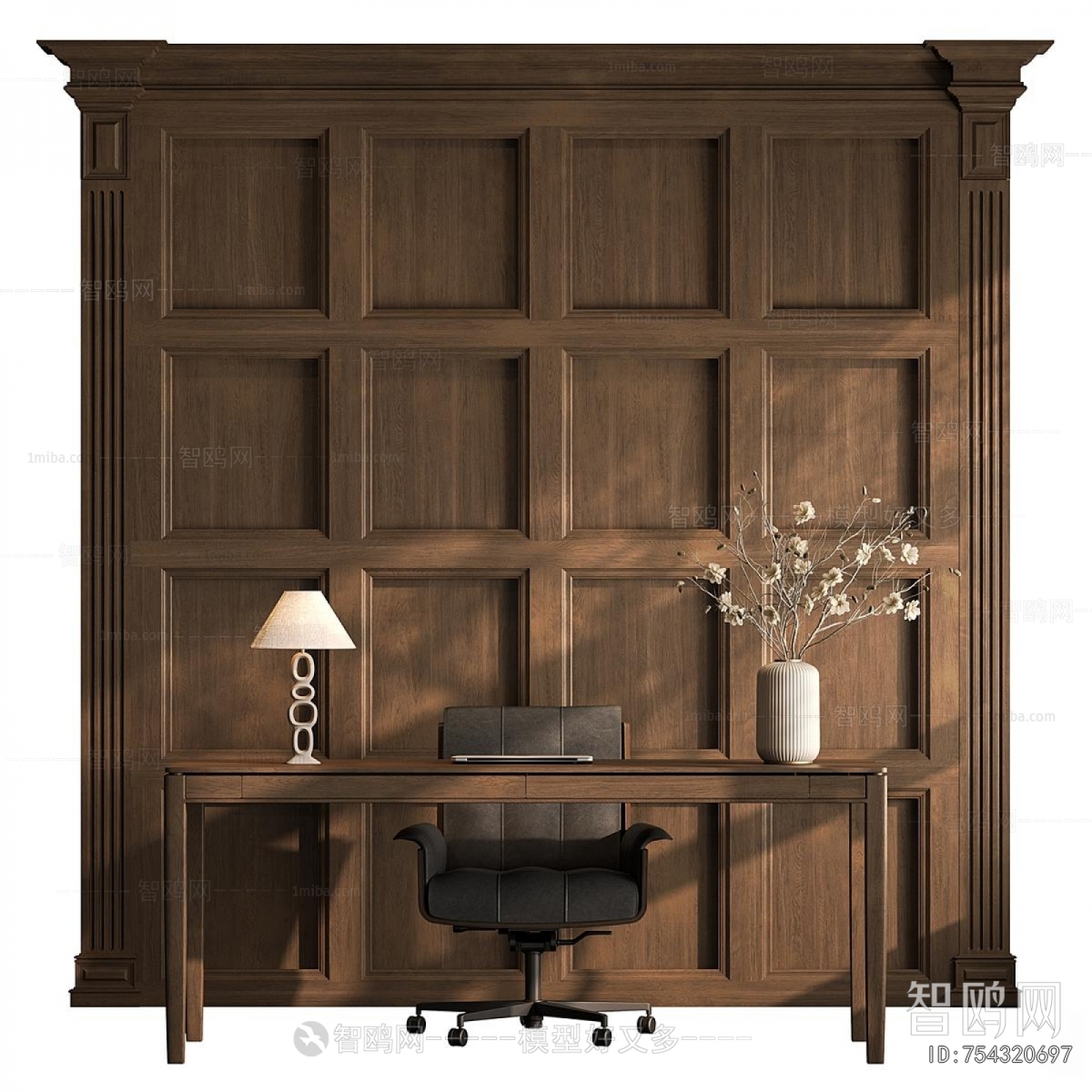 American Style Computer Desk And Chair