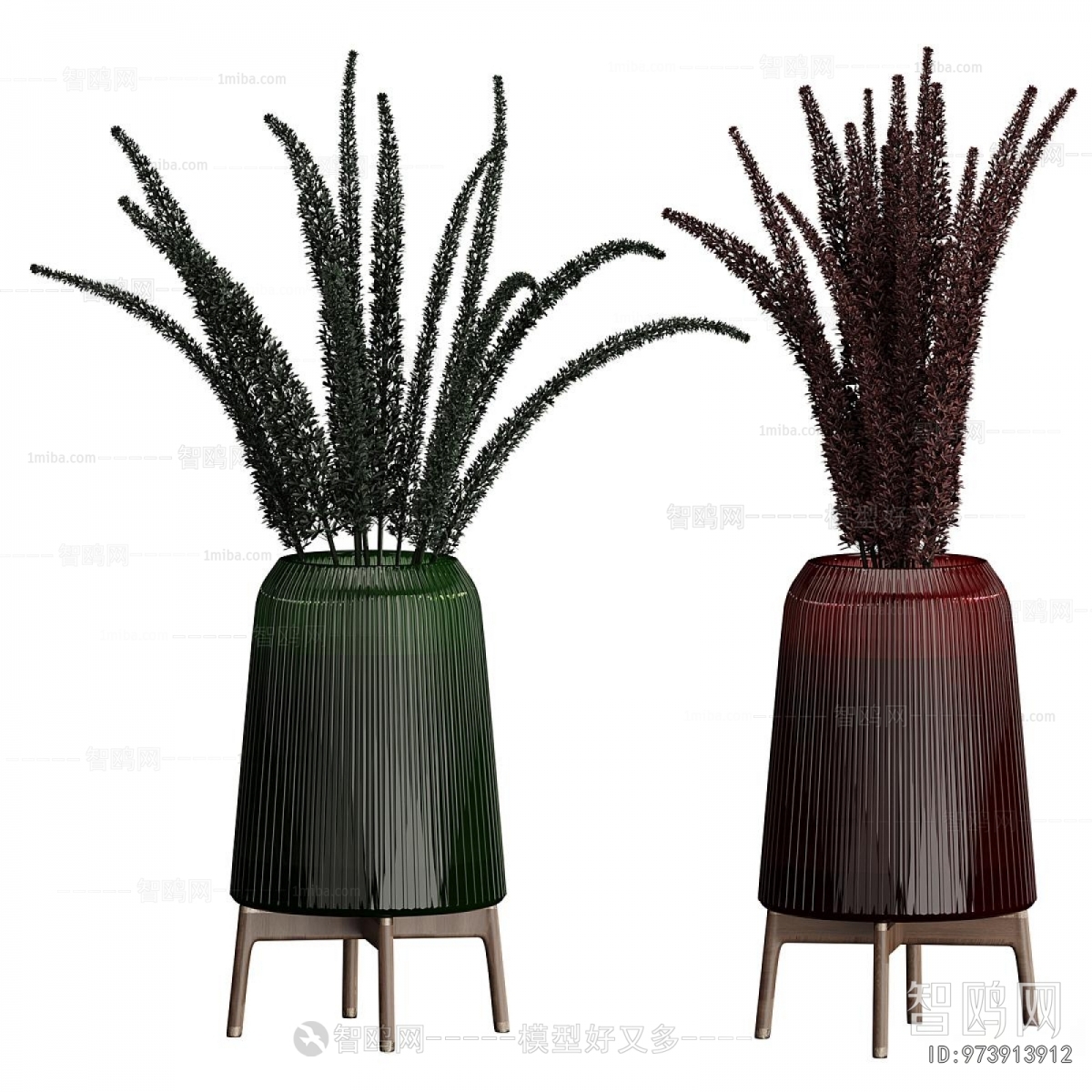 Modern Potted Green Plant