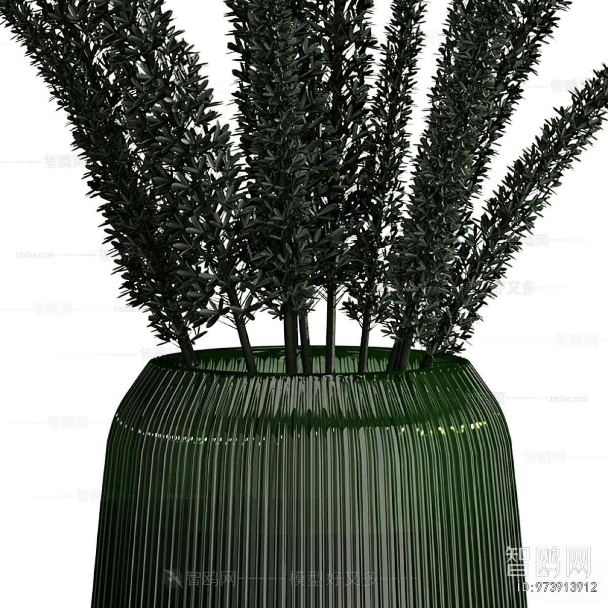 Modern Potted Green Plant