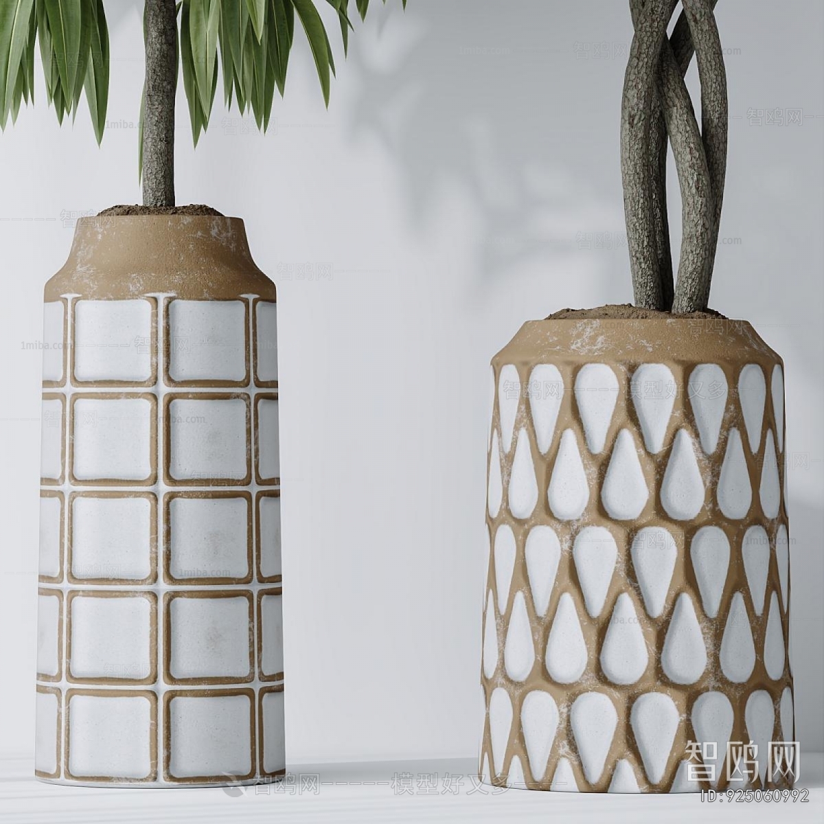 Modern Ground Green Plant Potted Plants