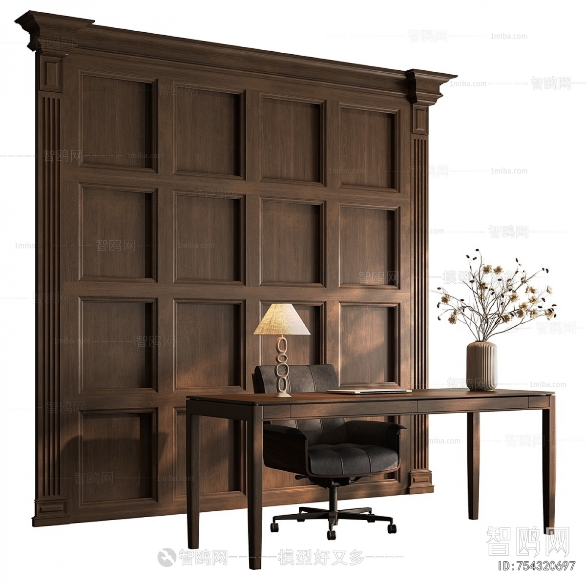 American Style Computer Desk And Chair