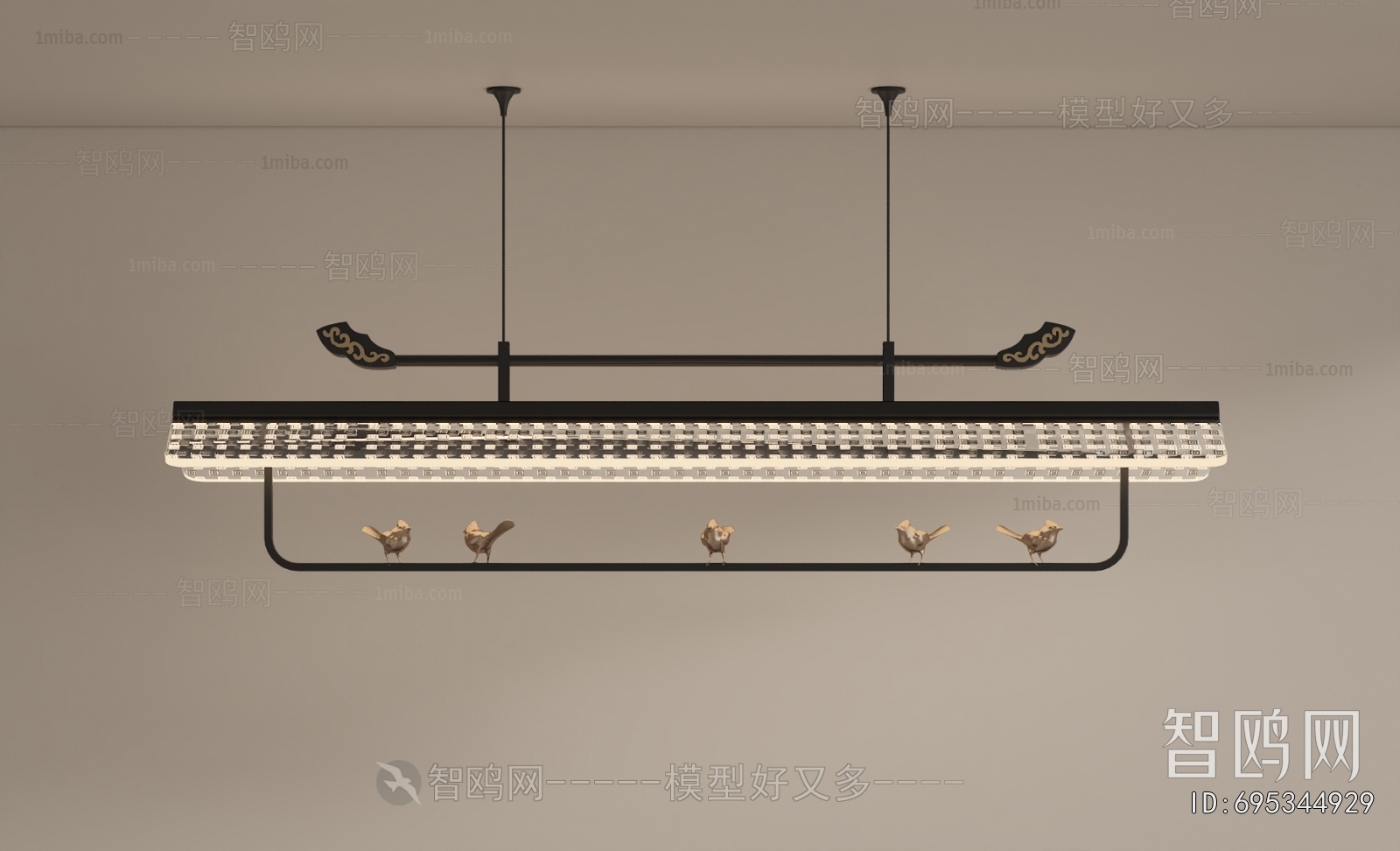 New Chinese Style Long Chandelier