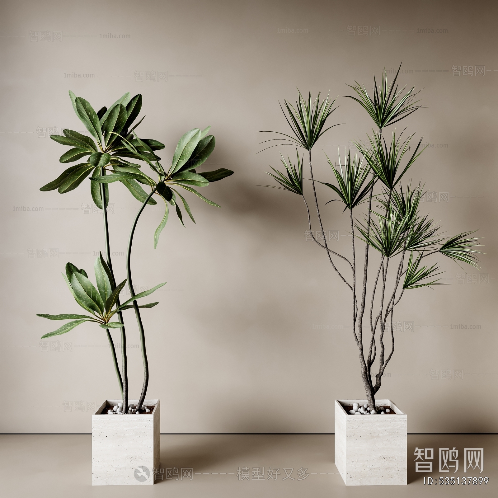 Modern Ground Green Plant Potted Plants