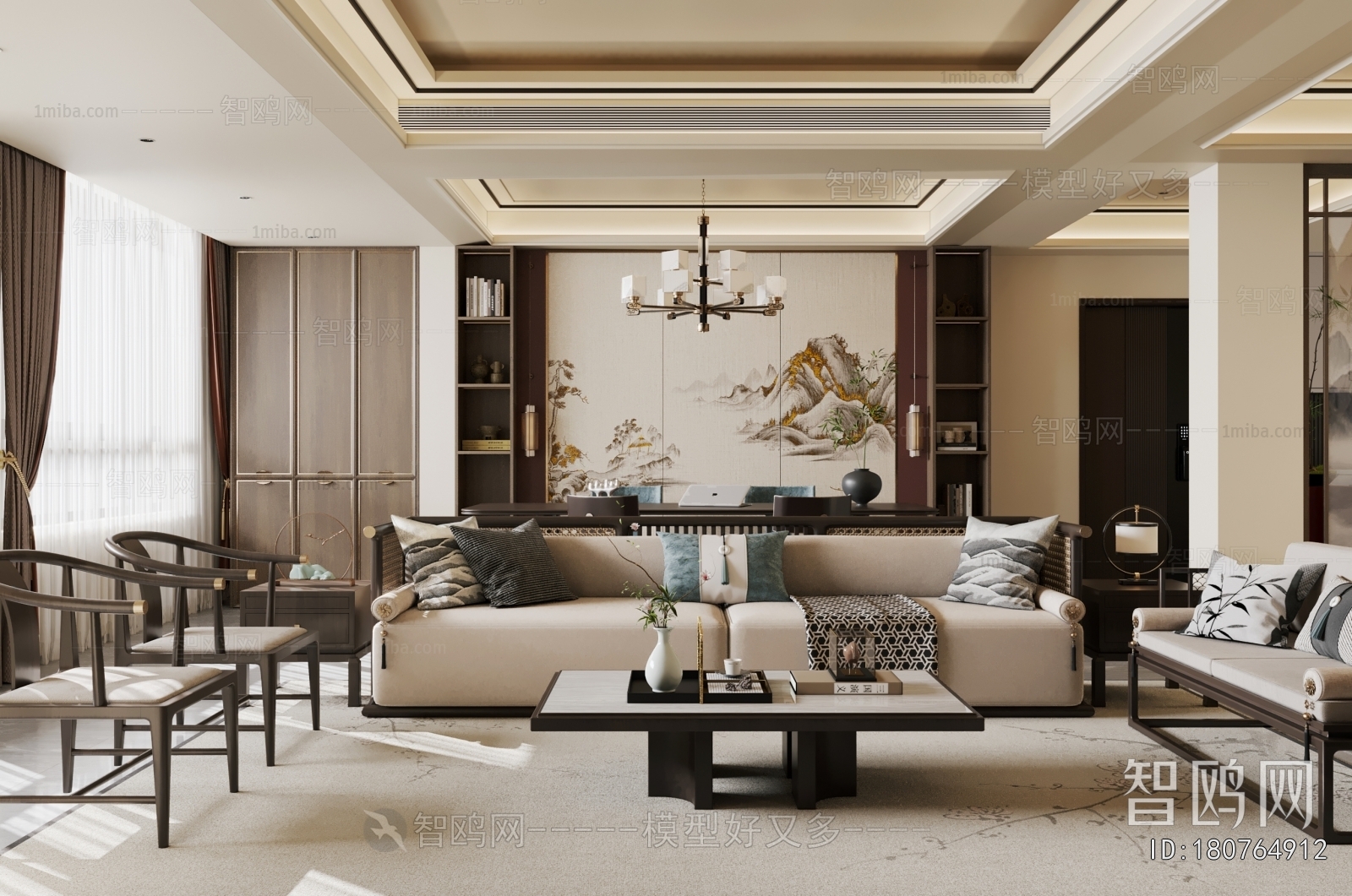 New Chinese Style A Living Room