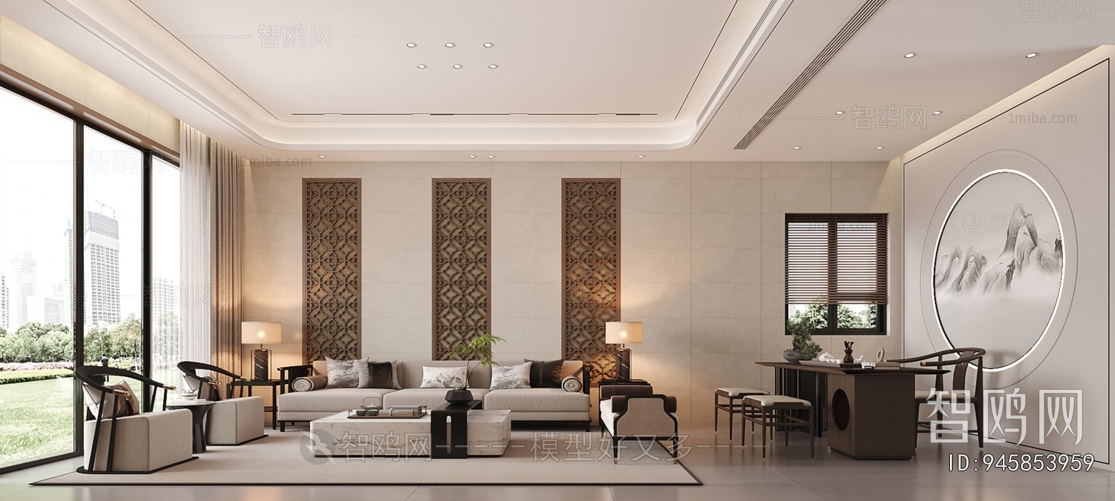 New Chinese Style A Living Room