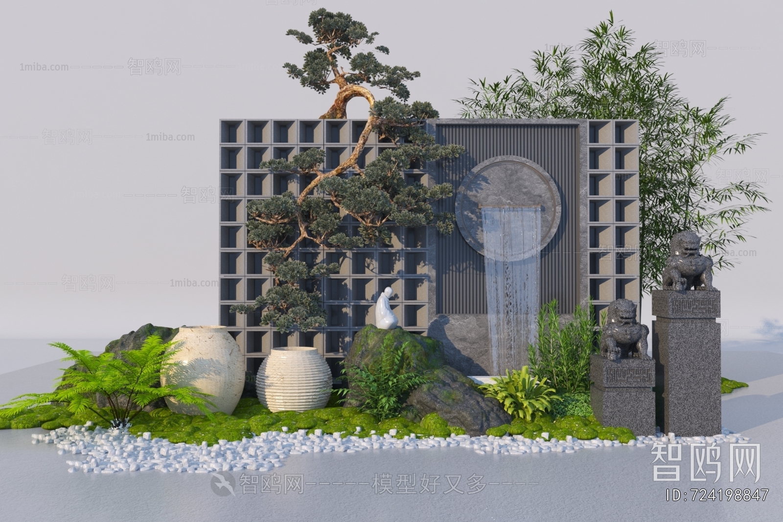 New Chinese Style Rockery Waterscape