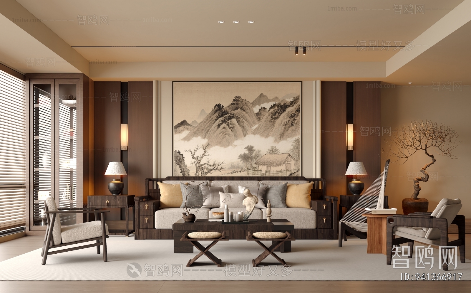 New Chinese Style A Living Room