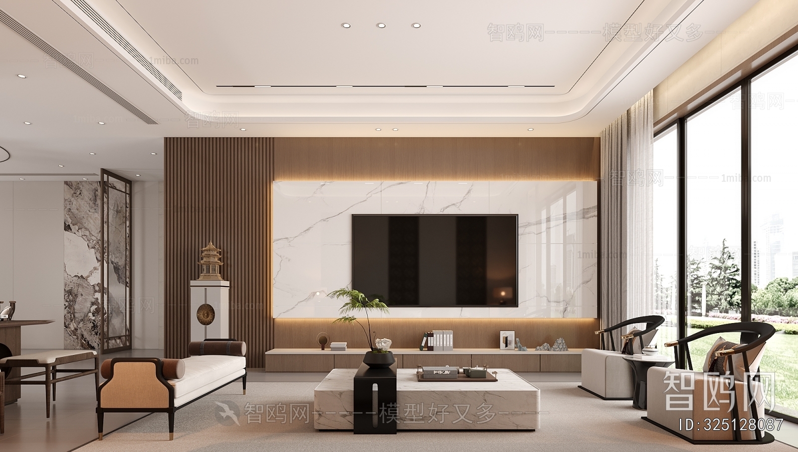 New Chinese Style A Living Room