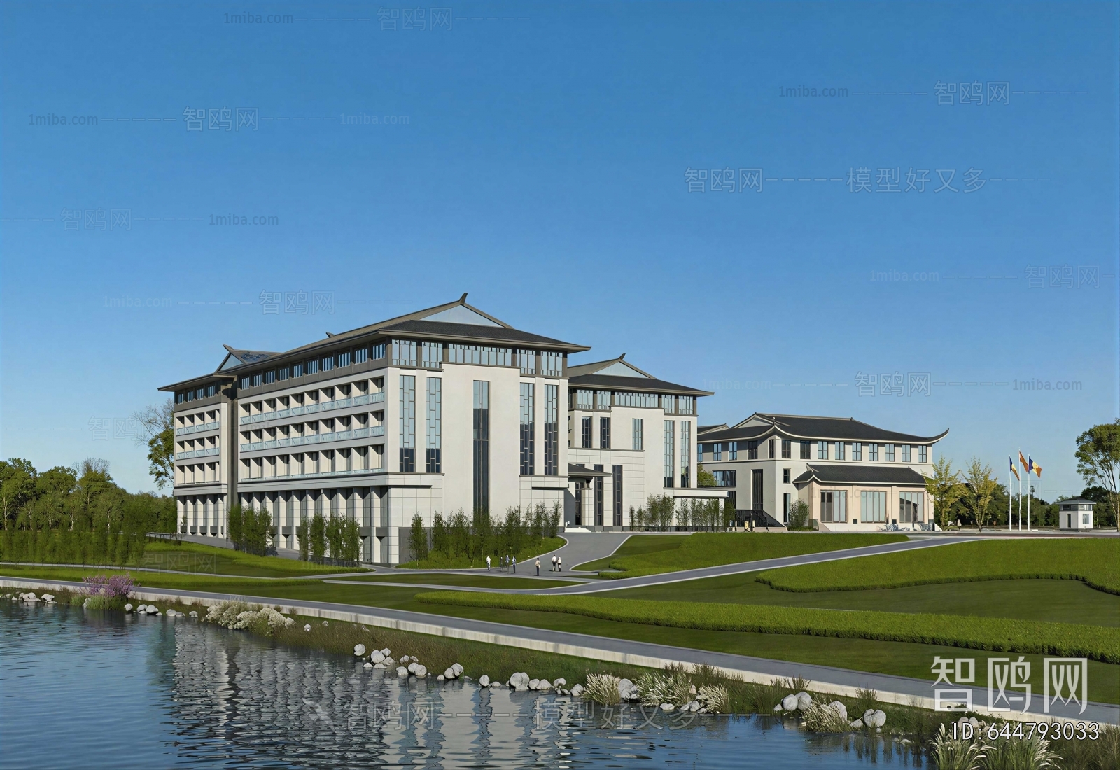 New Chinese Style Appearance Of Commercial Building