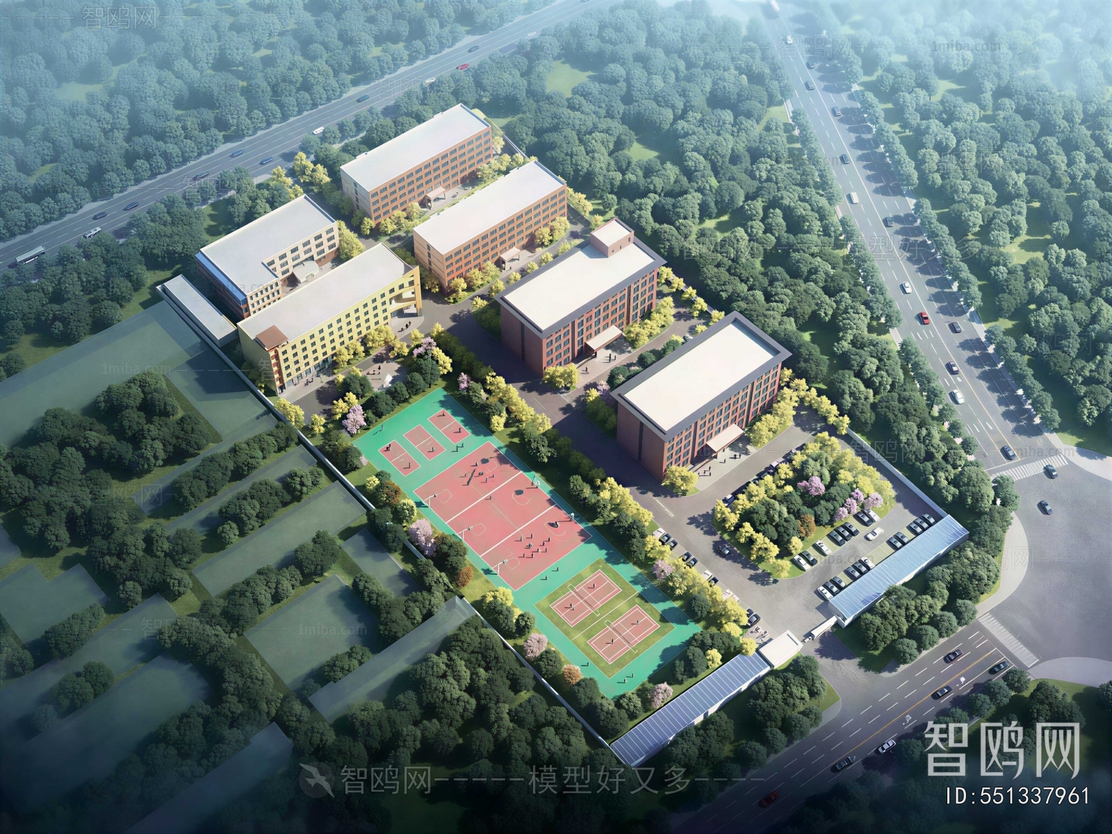 Modern Architectural Bird's-eye View Planning