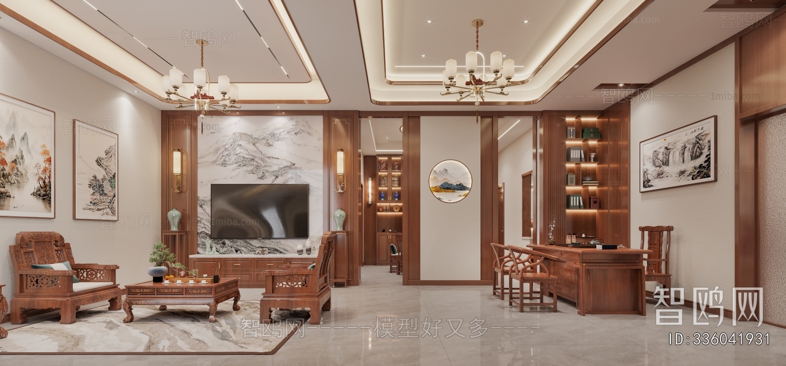 New Chinese Style A Living Room