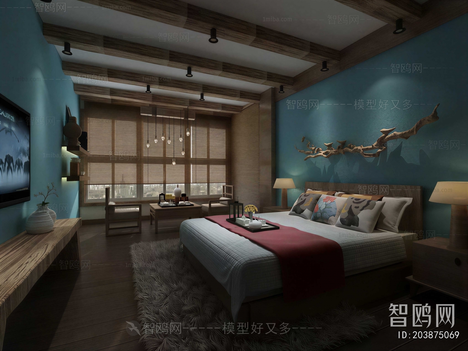 New Chinese Style Bedroom