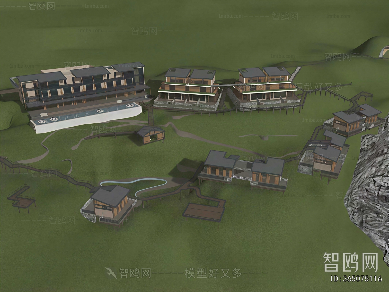 Modern Architectural Bird's-eye View Planning