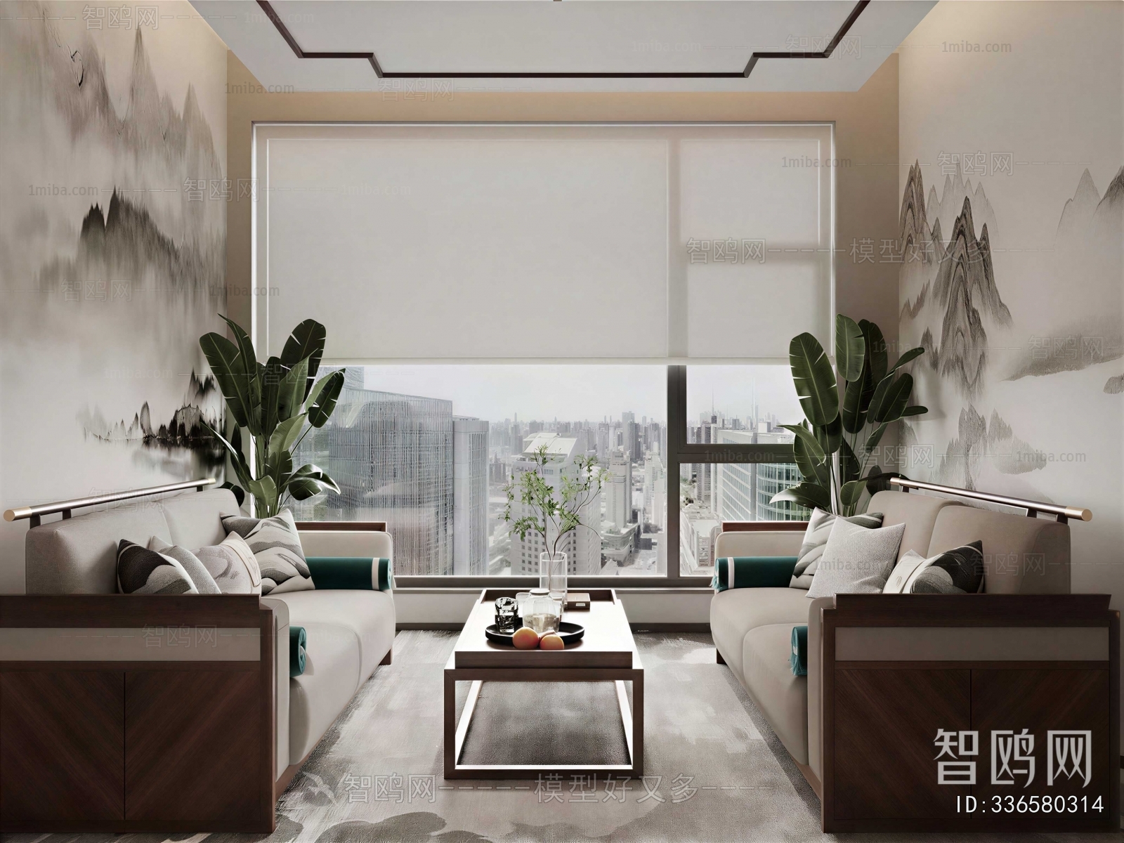 New Chinese Style A Living Room