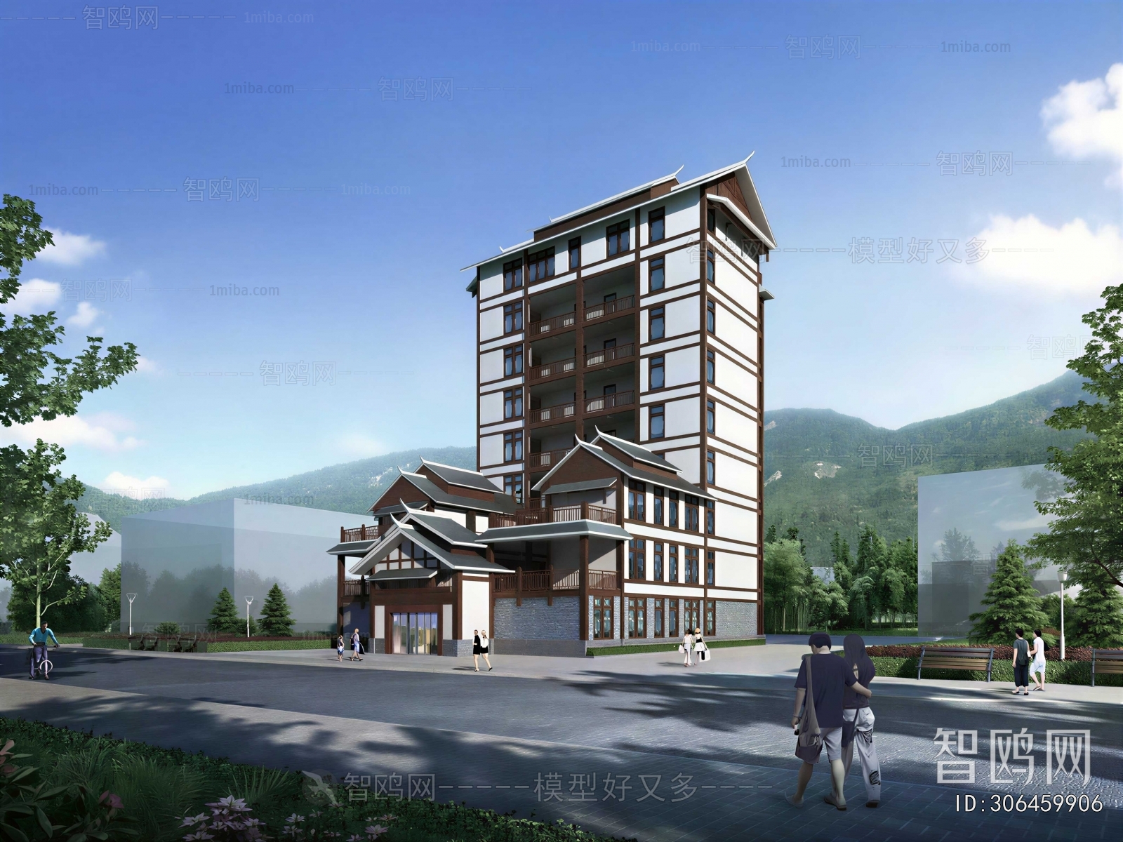 New Chinese Style Building Appearance