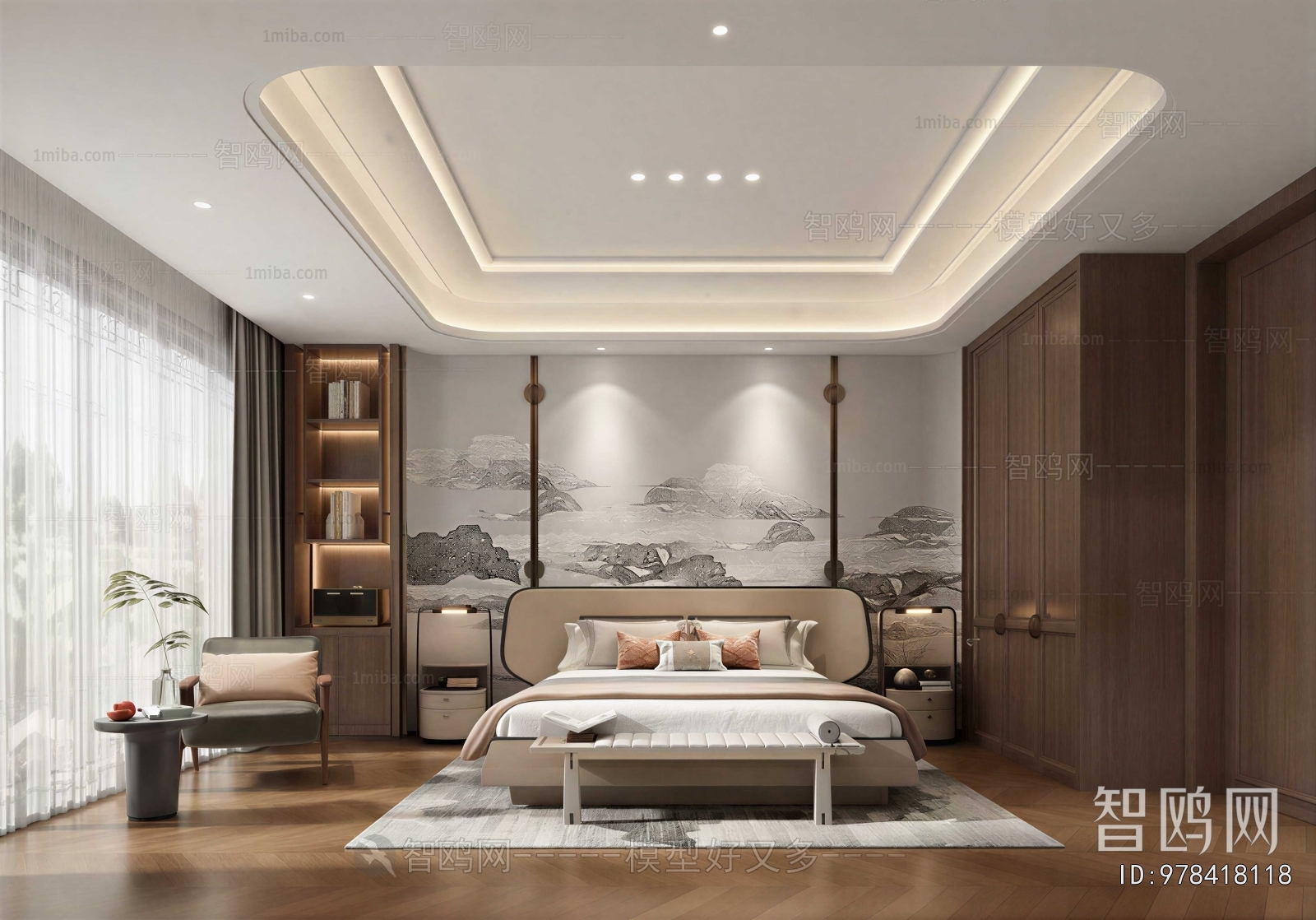 New Chinese Style Bedroom