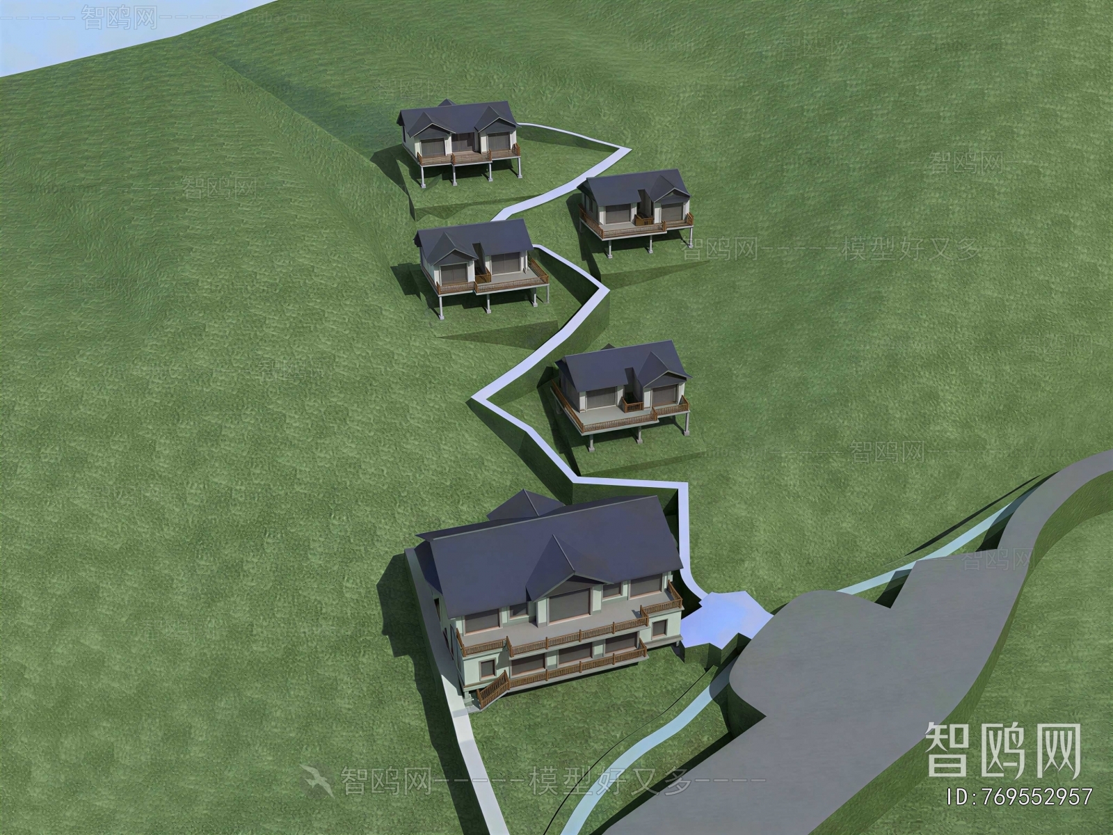 Modern Architectural Bird's-eye View Planning