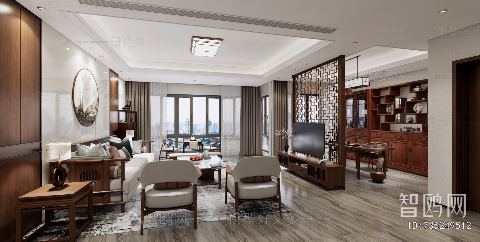 New Chinese Style A Living Room