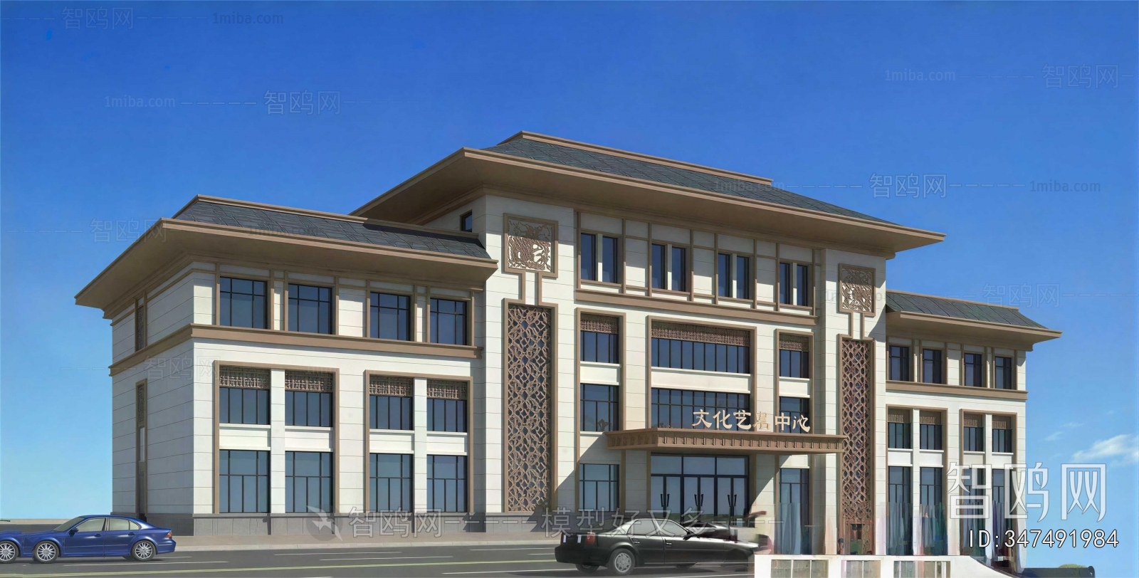 New Chinese Style Appearance Of Commercial Building