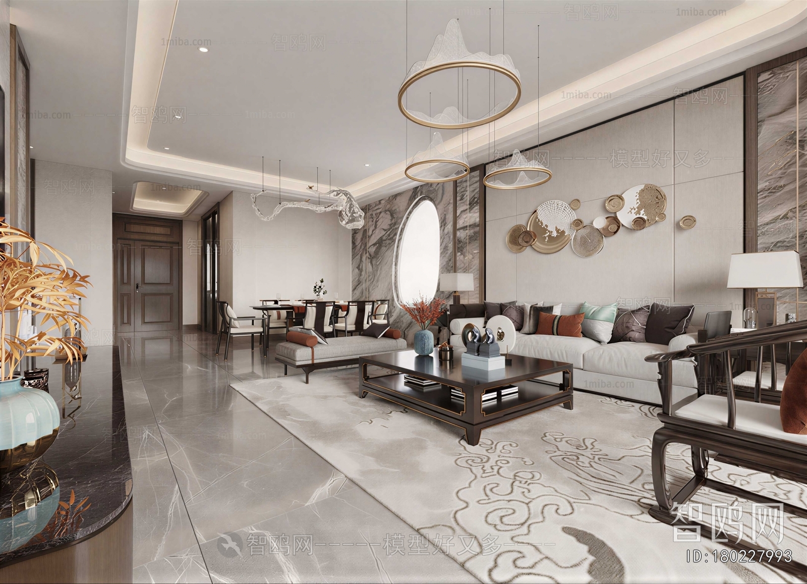 New Chinese Style A Living Room