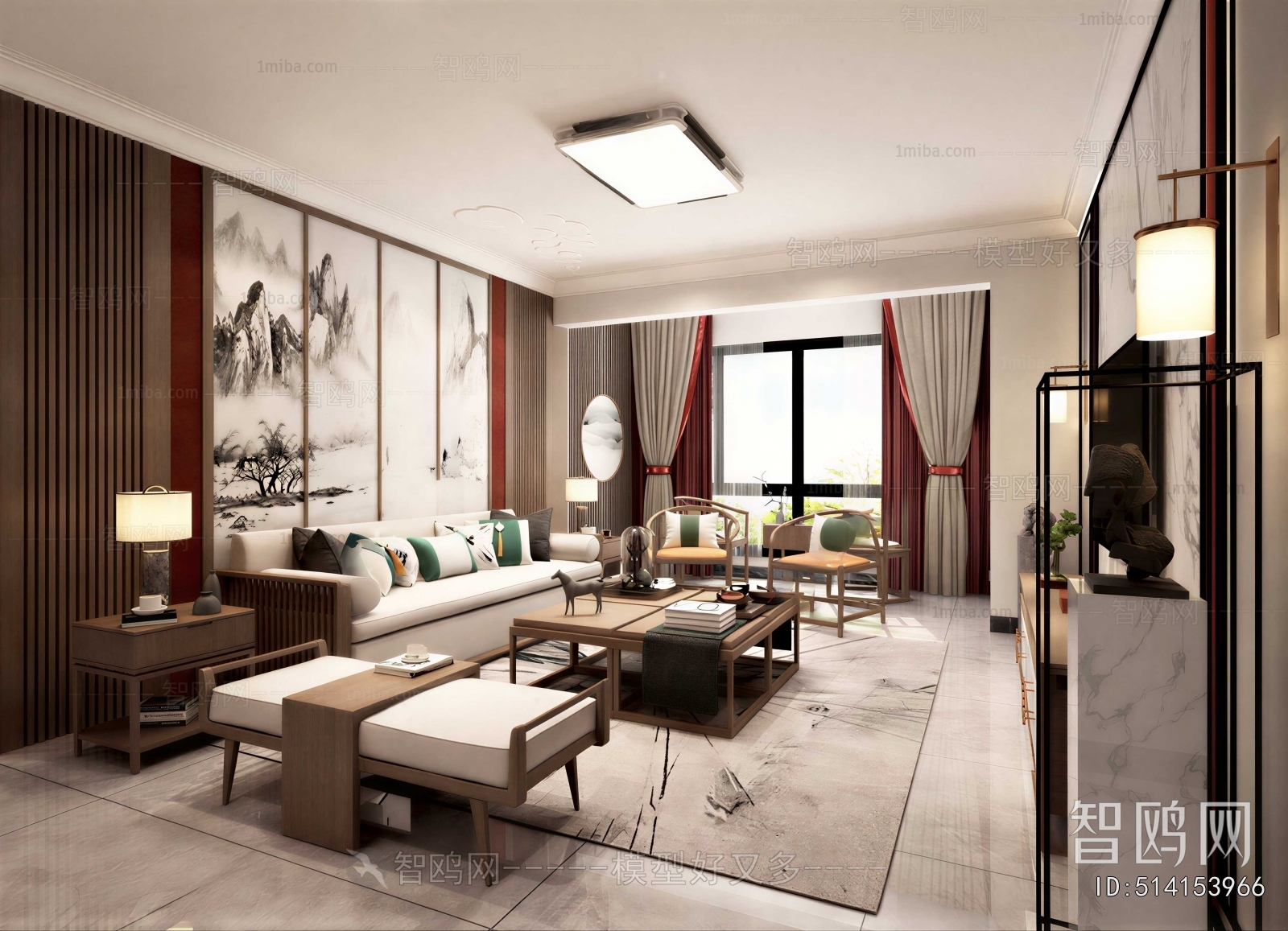 New Chinese Style A Living Room