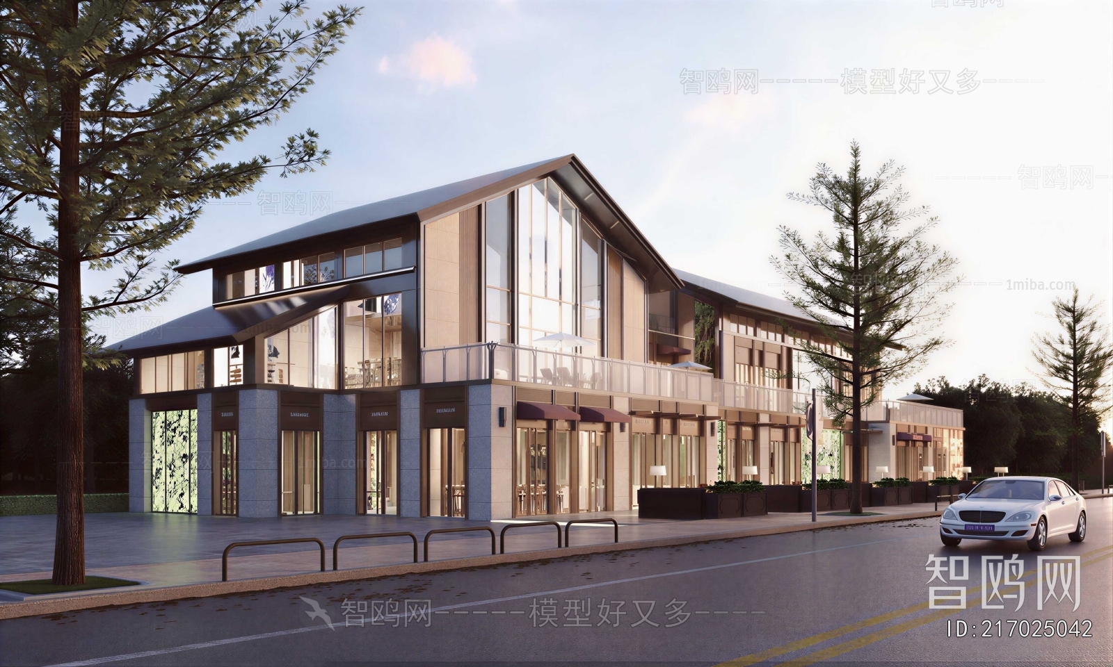 New Chinese Style Appearance Of Commercial Building