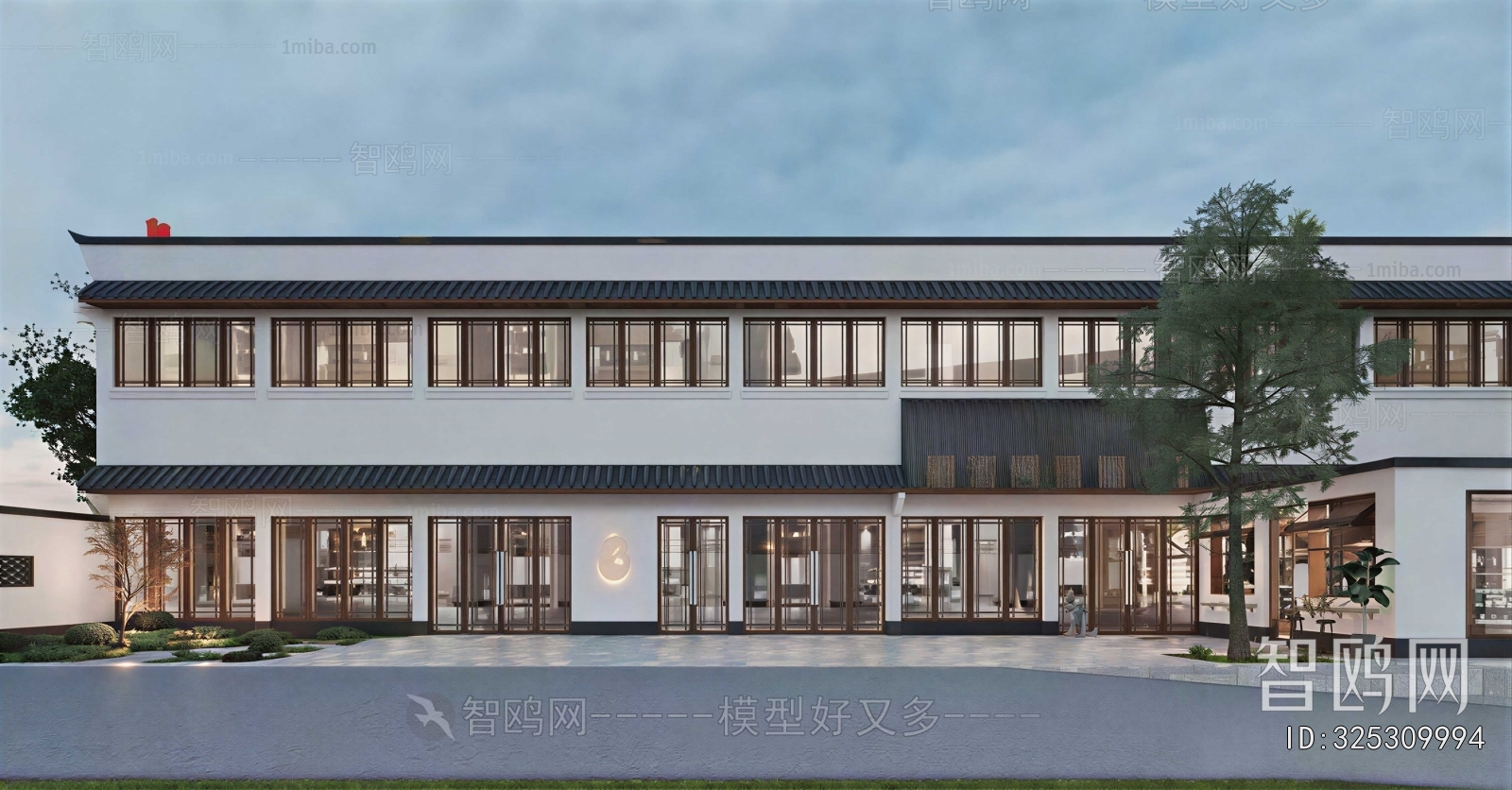 New Chinese Style Appearance Of Commercial Building