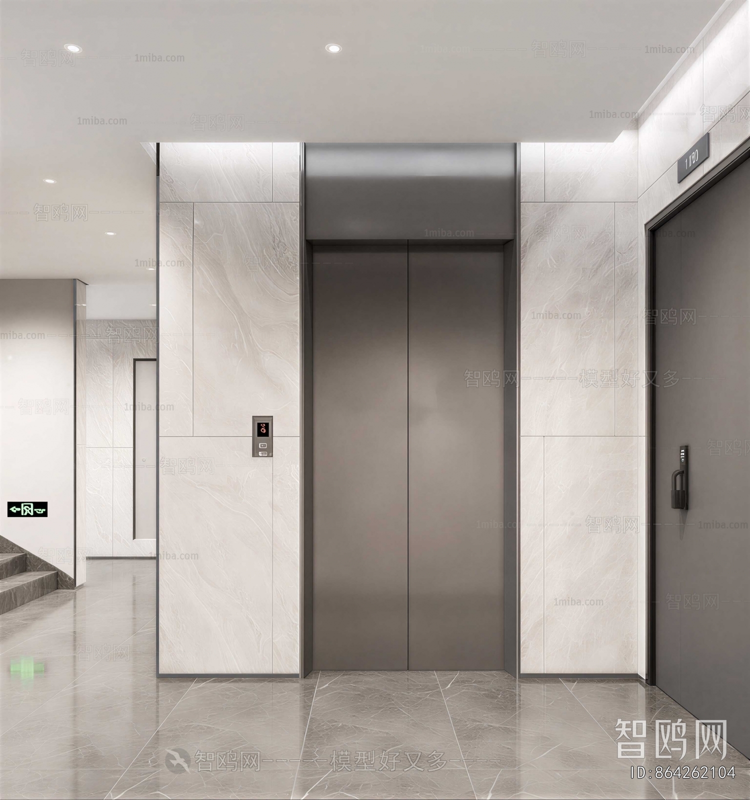 Modern Office Elevator Hall