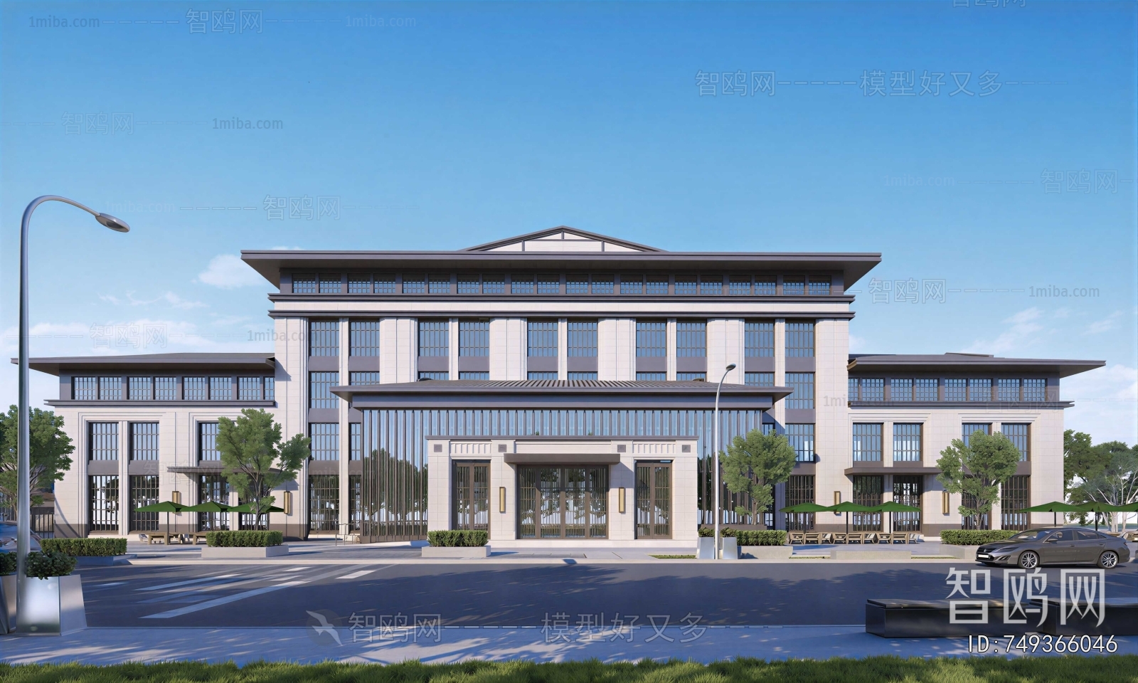 New Chinese Style Appearance Of Commercial Building