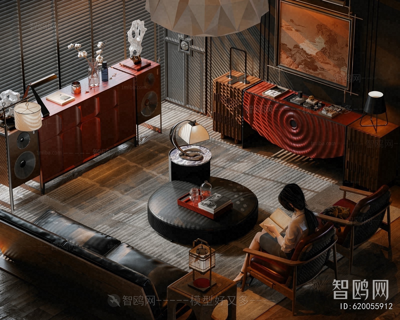 New Chinese Style A Living Room