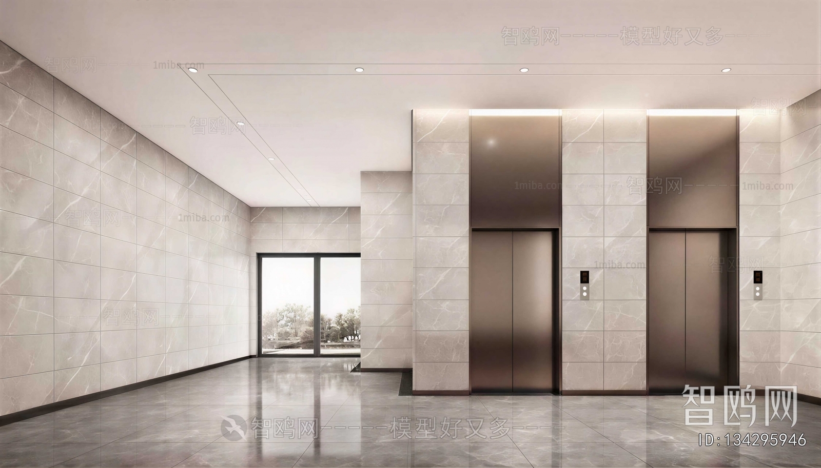 Modern Office Elevator Hall