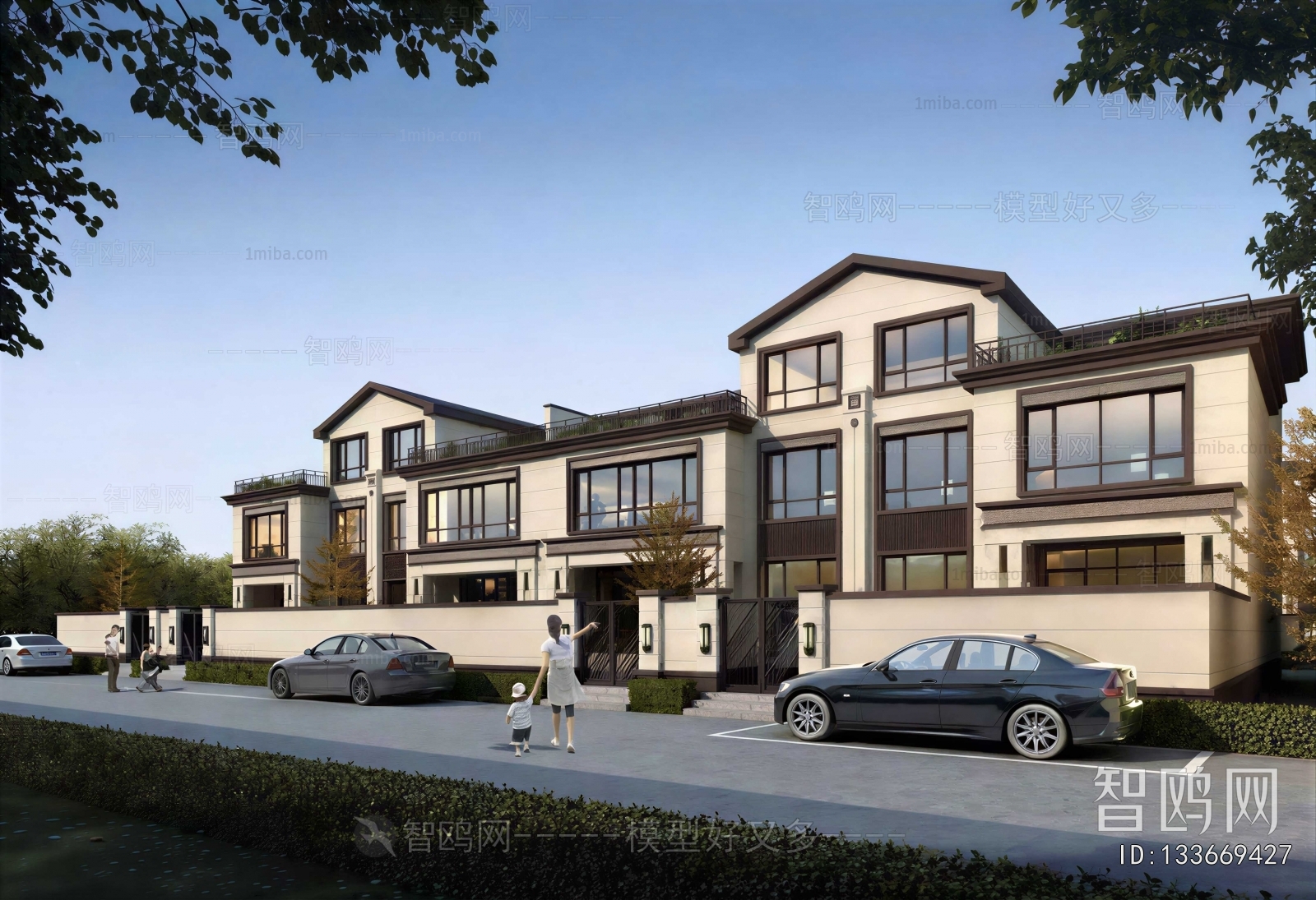 New Chinese Style Double Townhouse