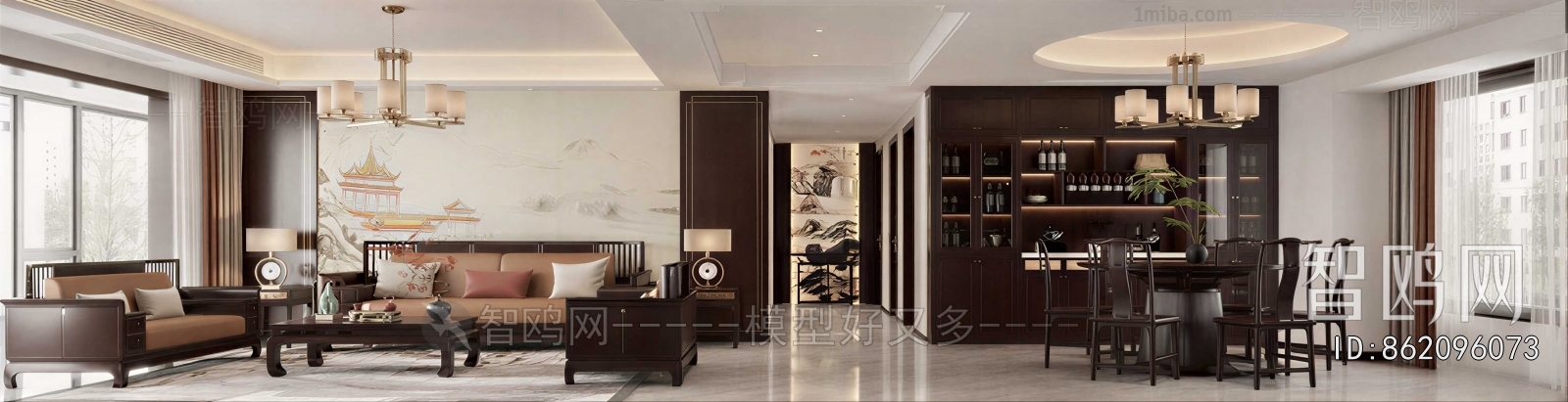 New Chinese Style A Living Room