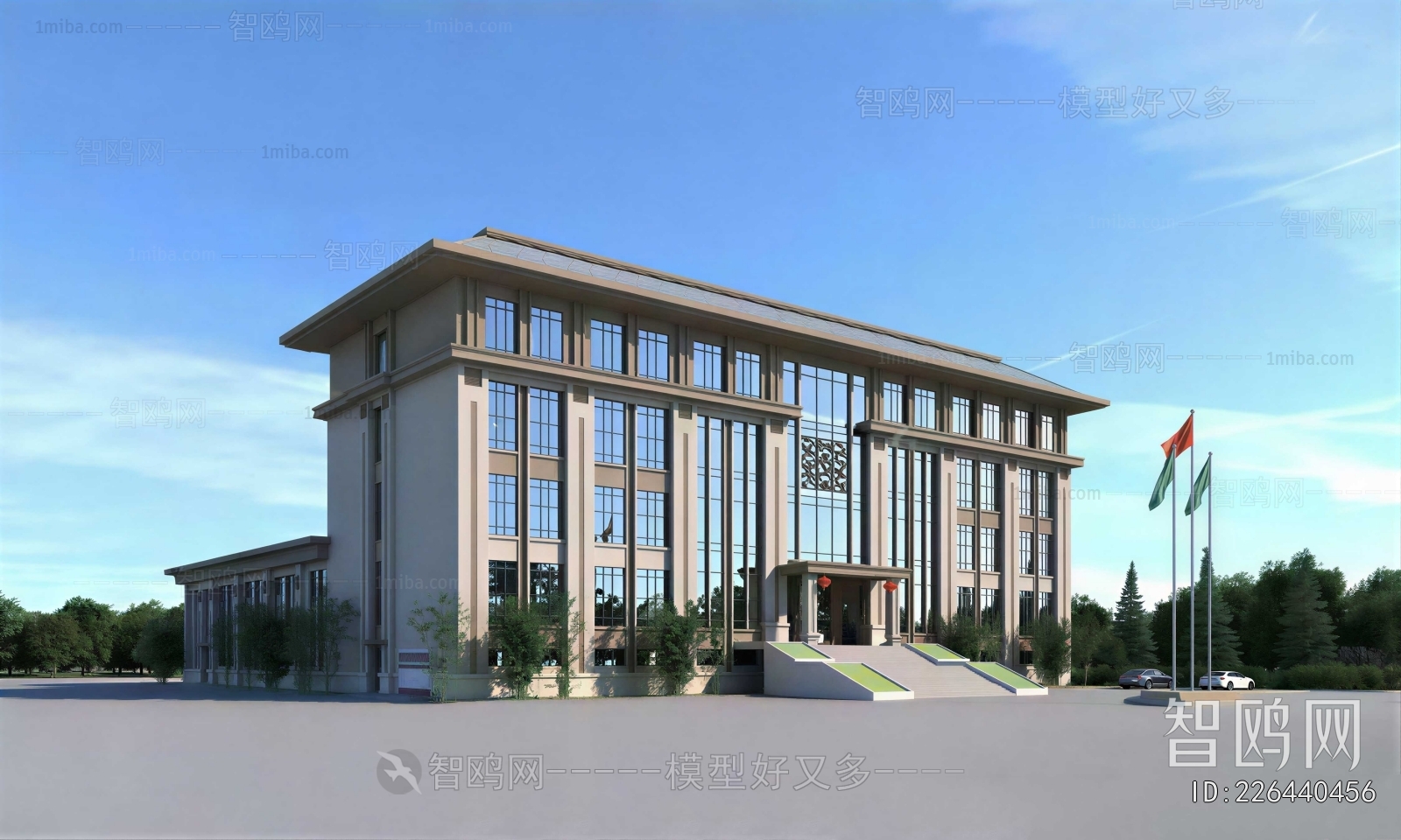 New Chinese Style Appearance Of Commercial Building