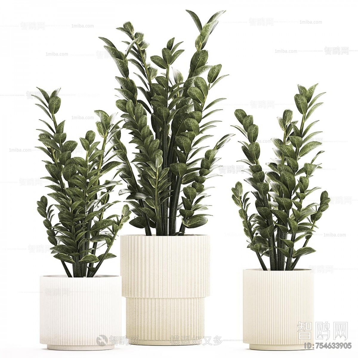 Modern Ground Green Plant Potted Plants