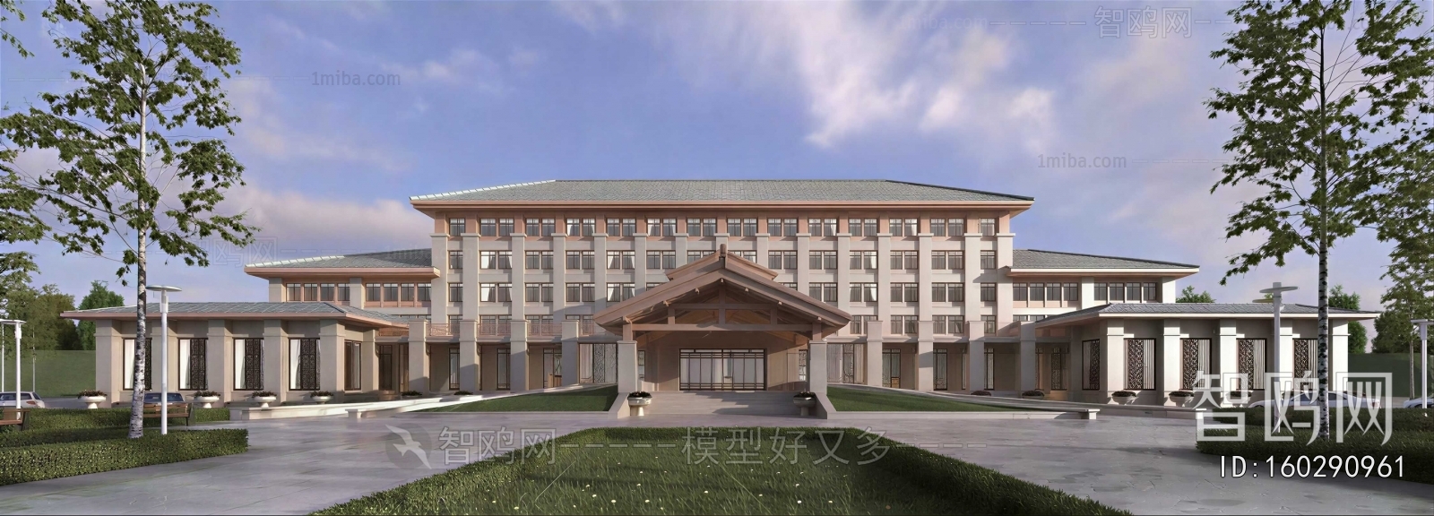 New Chinese Style Appearance Of Commercial Building