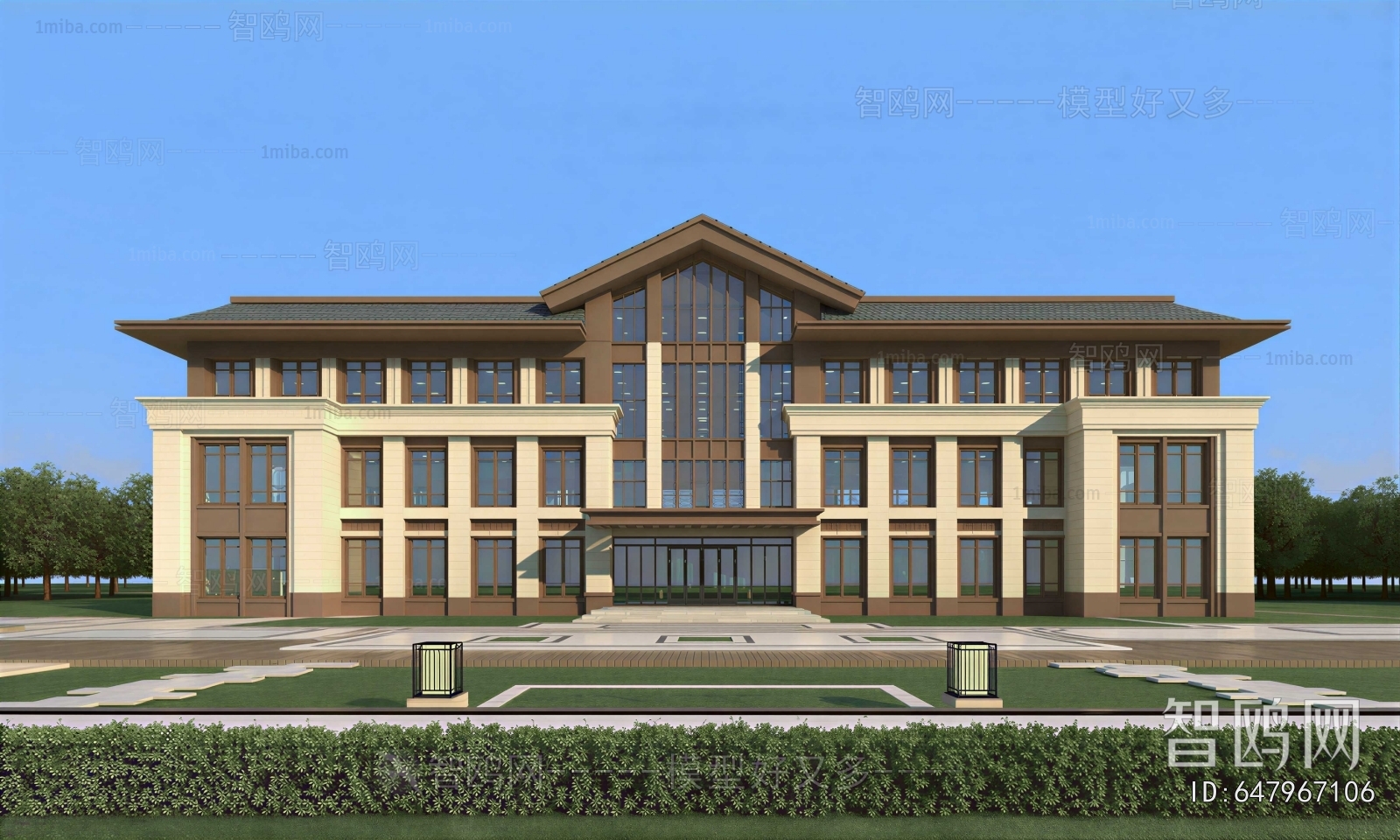 New Chinese Style Appearance Of Commercial Building