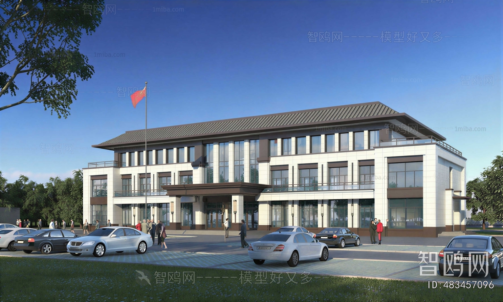 New Chinese Style Appearance Of Commercial Building
