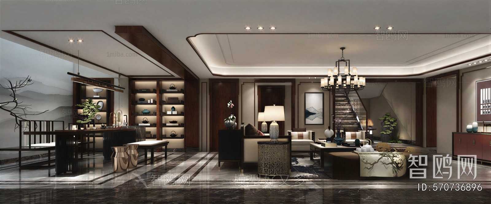 New Chinese Style A Living Room