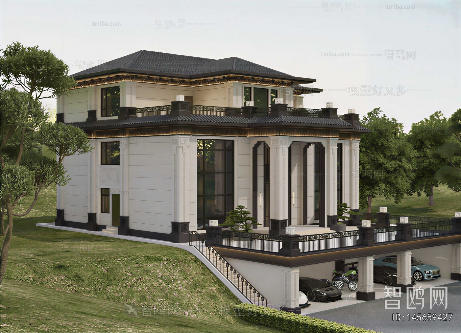 New Chinese Style Appearance Of Commercial Building