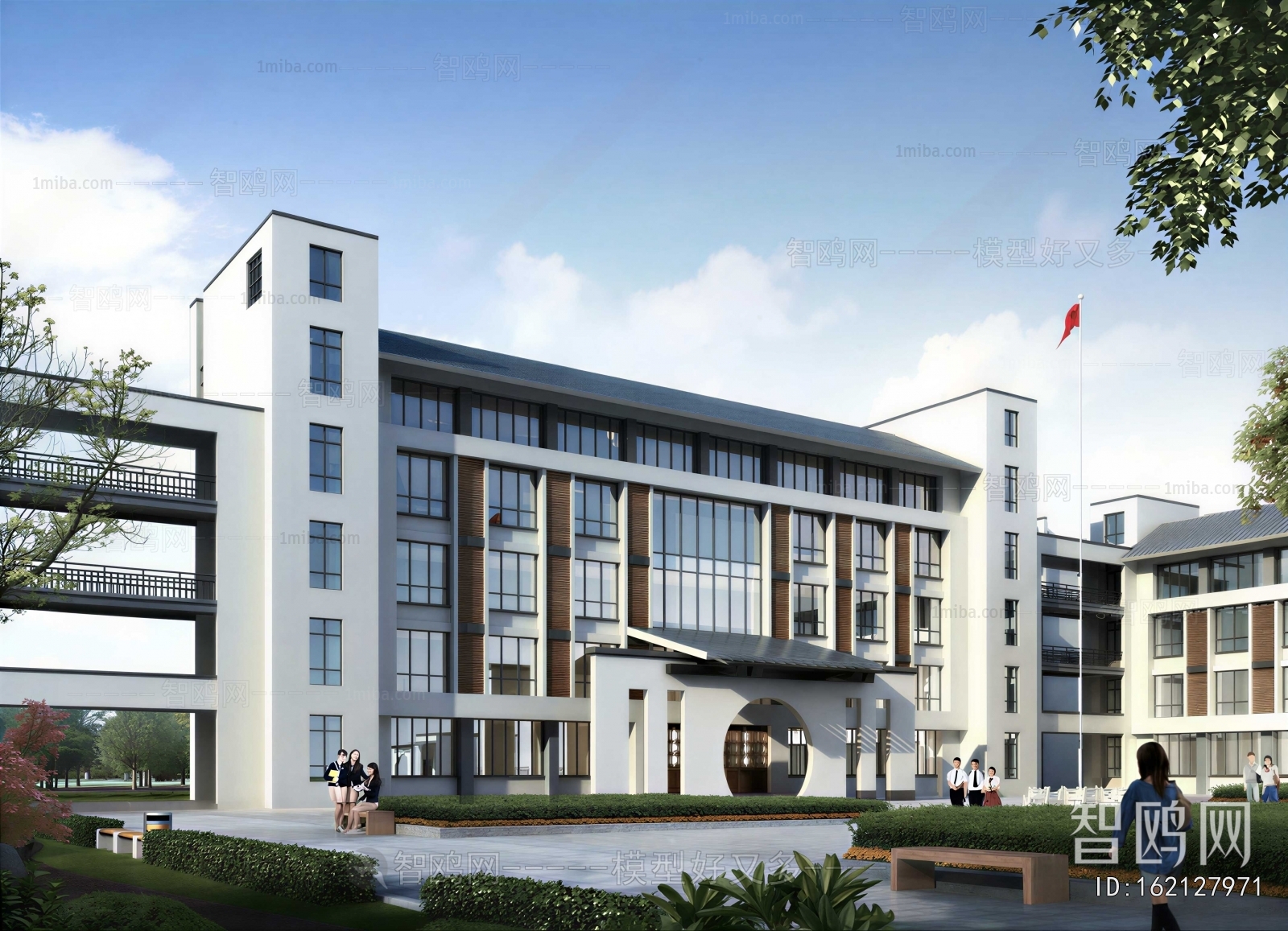 New Chinese Style School Building