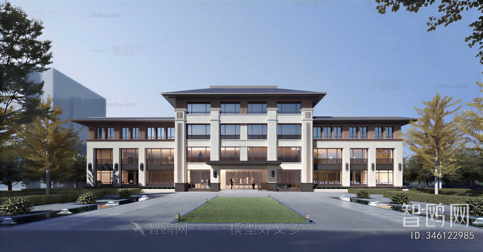 New Chinese Style Appearance Of Commercial Building