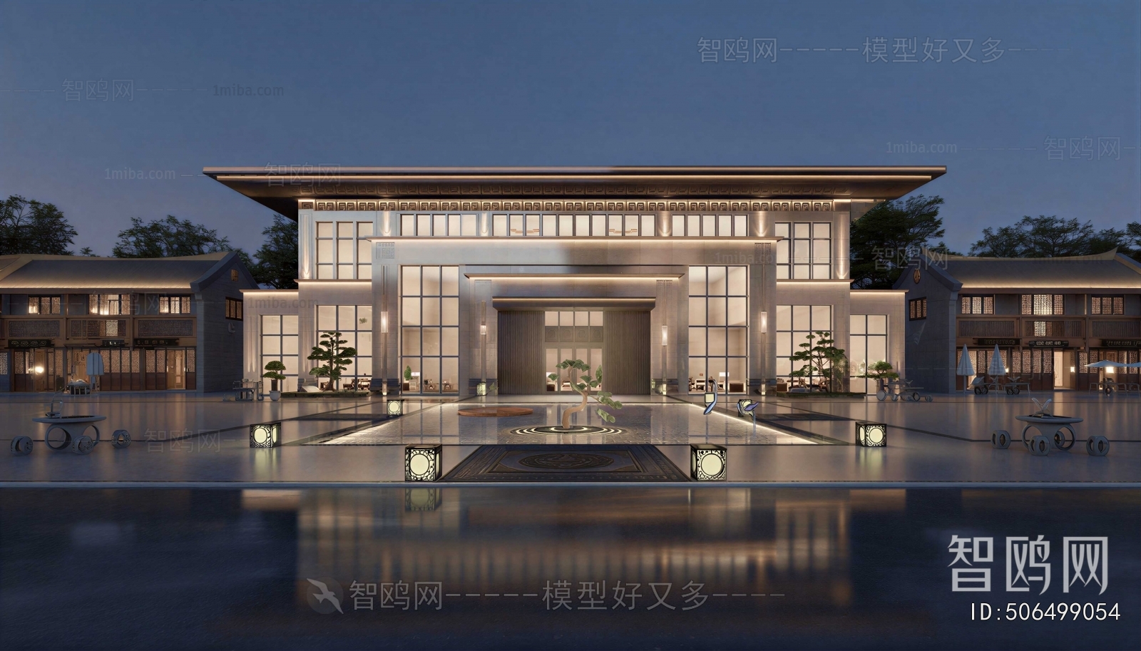 New Chinese Style Appearance Of Commercial Building