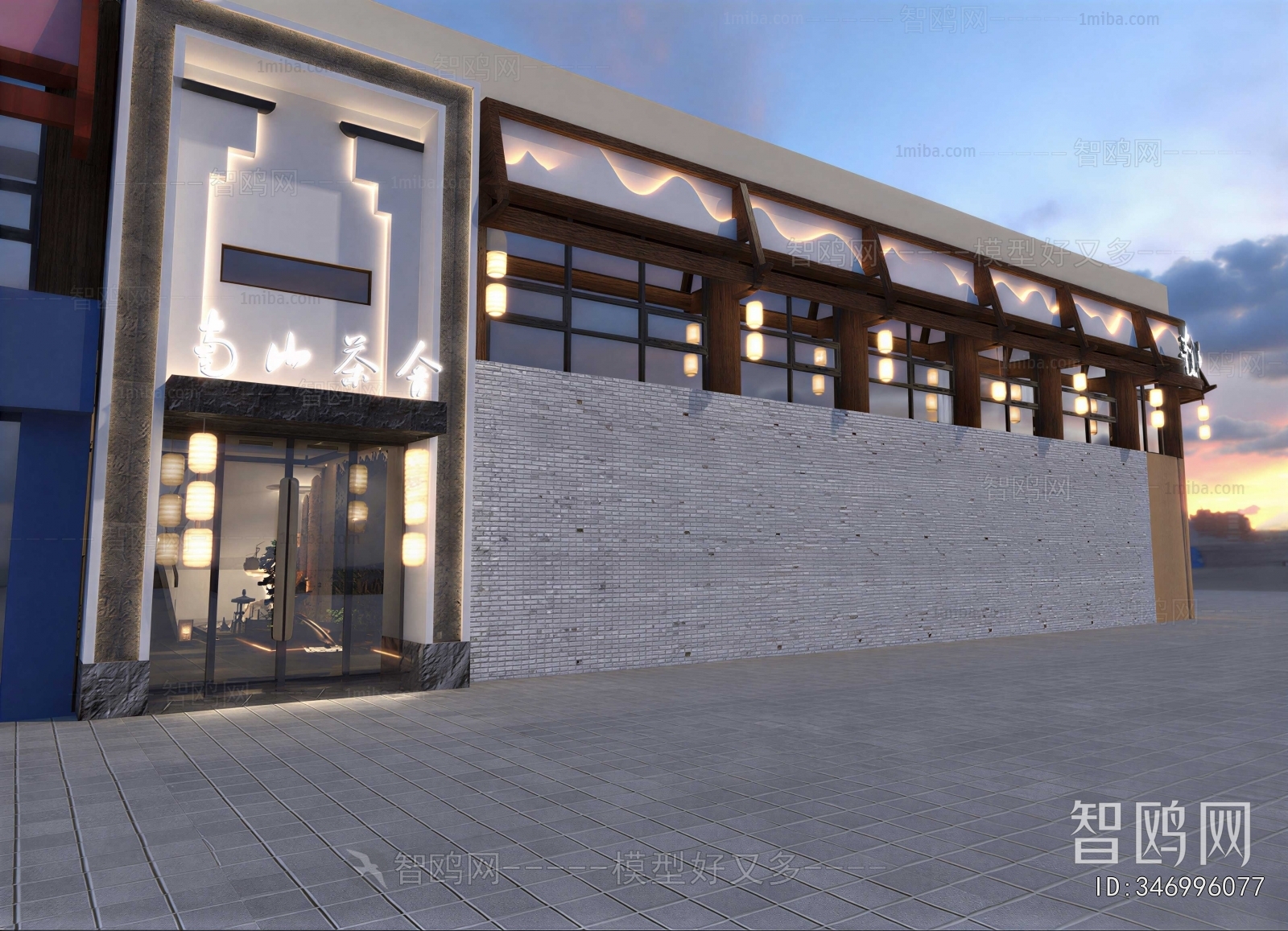 New Chinese Style Appearance Of Commercial Building