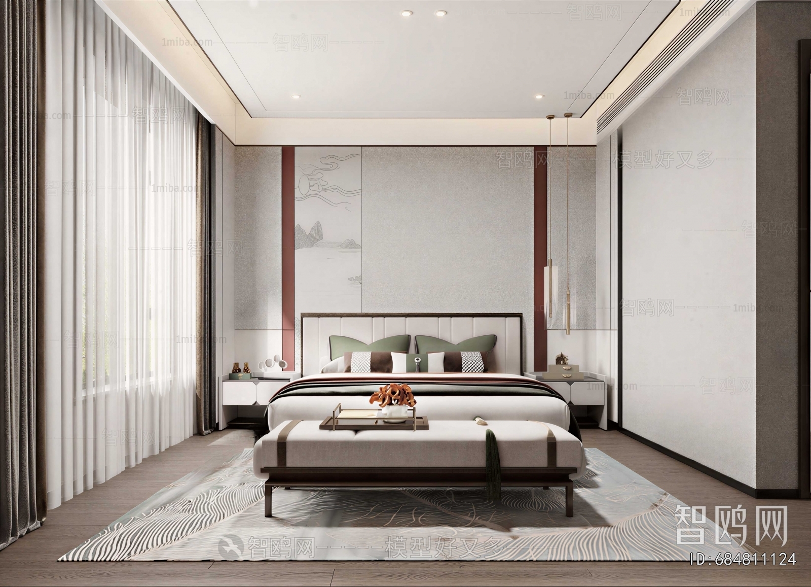 New Chinese Style Bedroom