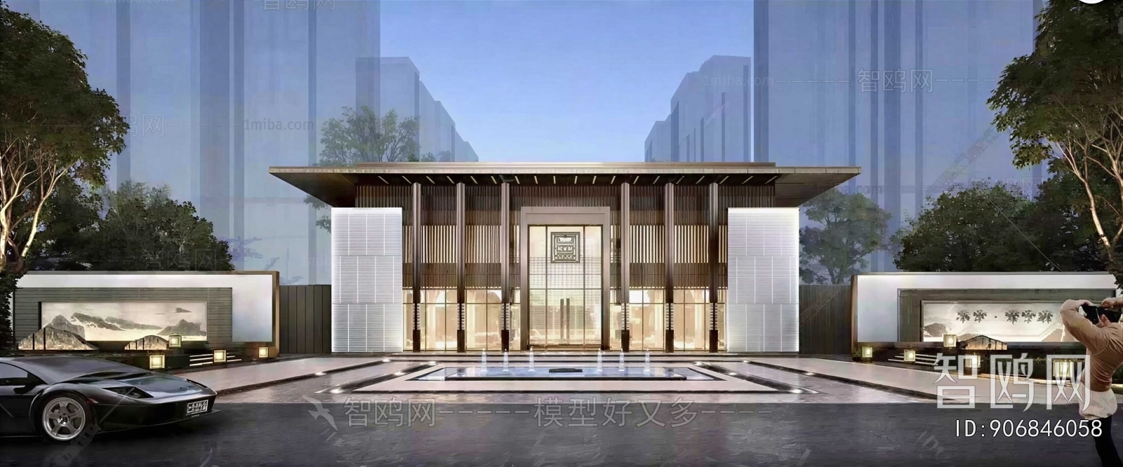 New Chinese Style Appearance Of Commercial Building