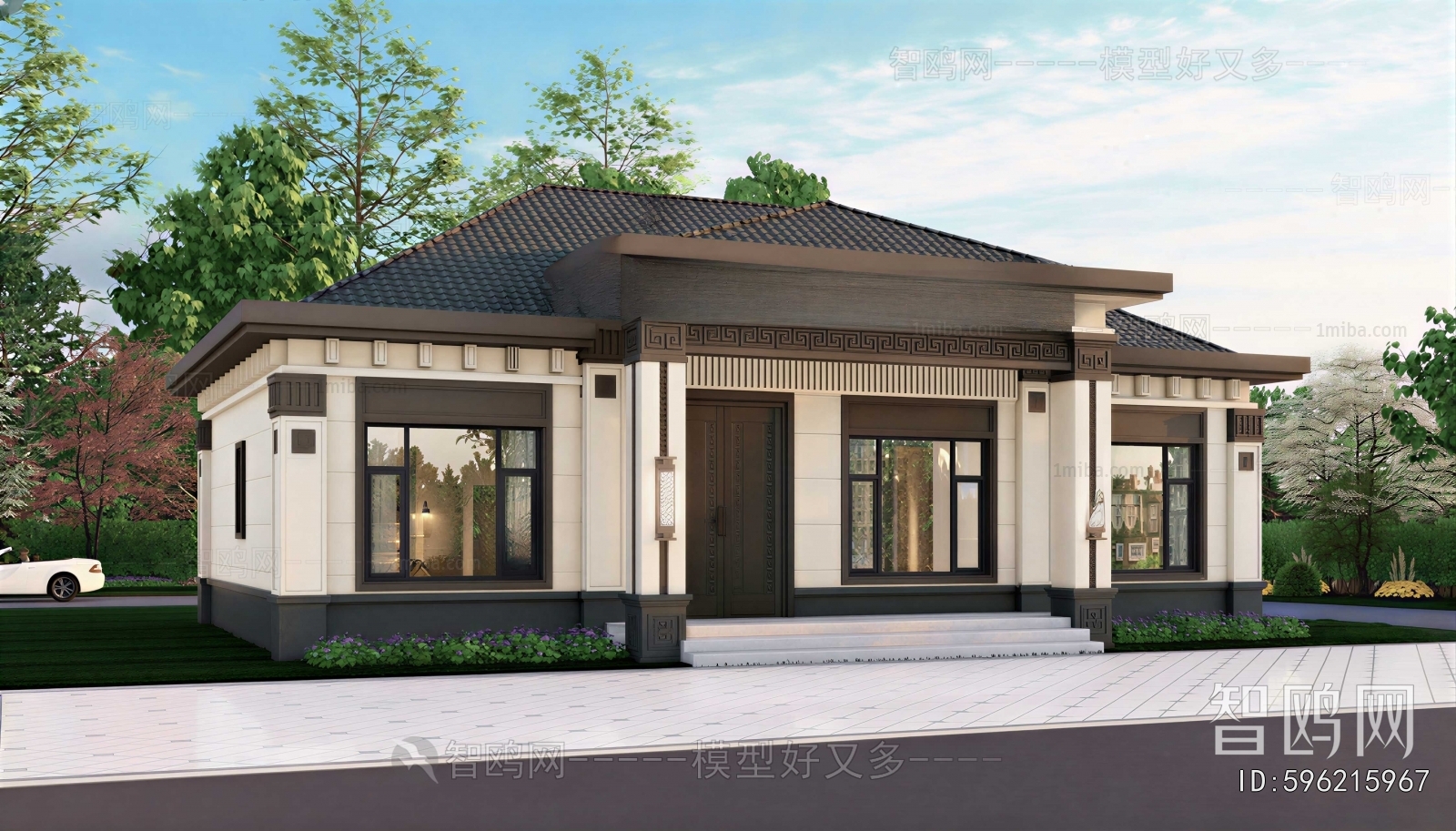 New Chinese Style Appearance Of Commercial Building